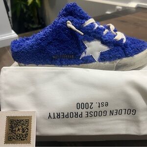 Golden Goose Royal Blue Terry Star Slip-On Sneaker